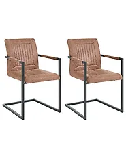 Konferenzstuhl 2er Set BRANDOL Kunstleder Braun_1176761