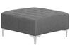 Canapé angle droite convertible en tissu gris clair 4 places avec pouf ABERDEEN_715829