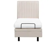 Bett verstellbar Stoff DUKE II 80 x 200 cm Hellbeige_910502
