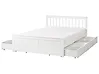 Bed with 4 Drawers OLENDON Pine Wood White 140 x 200 cm (EU Double)