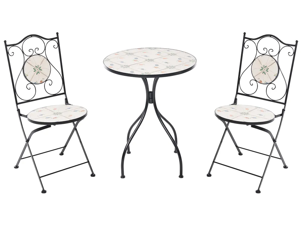 Bistro Set CARONA Metal Black_1066002