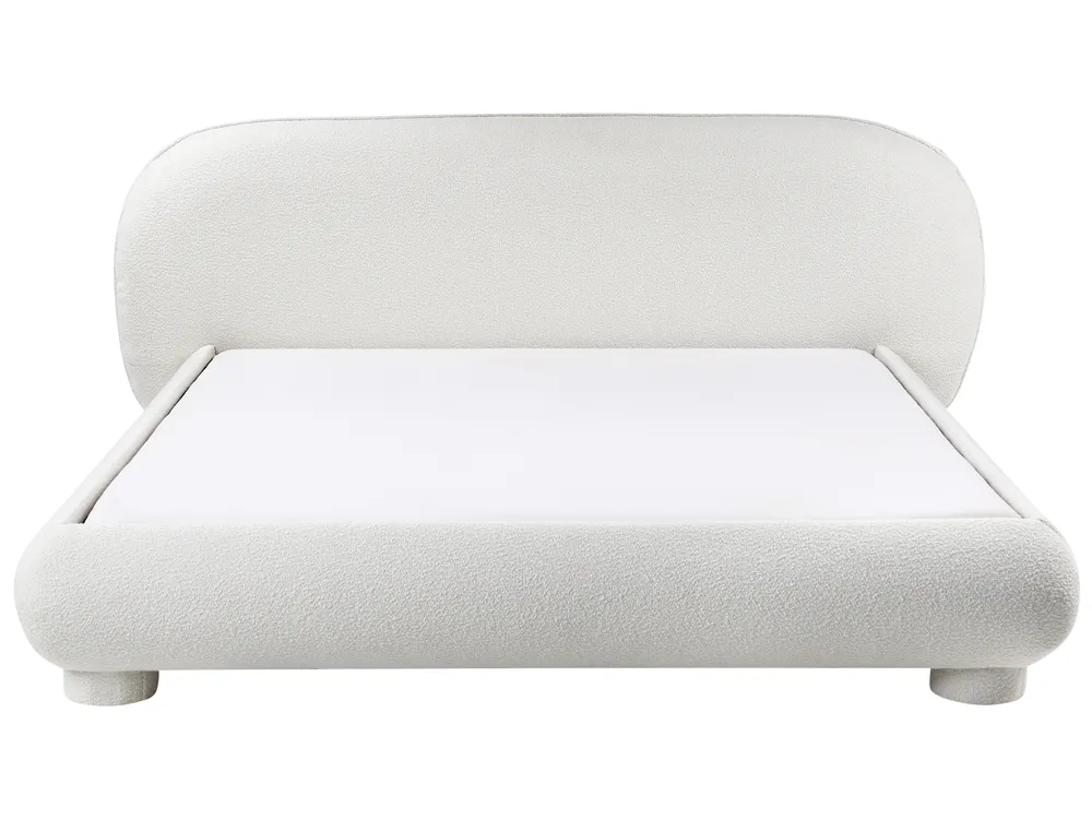 Letto Bouclé BAYEL 180 x 200 cm Bianco sporco_1056400