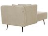 Right Hand Fabric Chaise Lounge Beige RIOM_930490