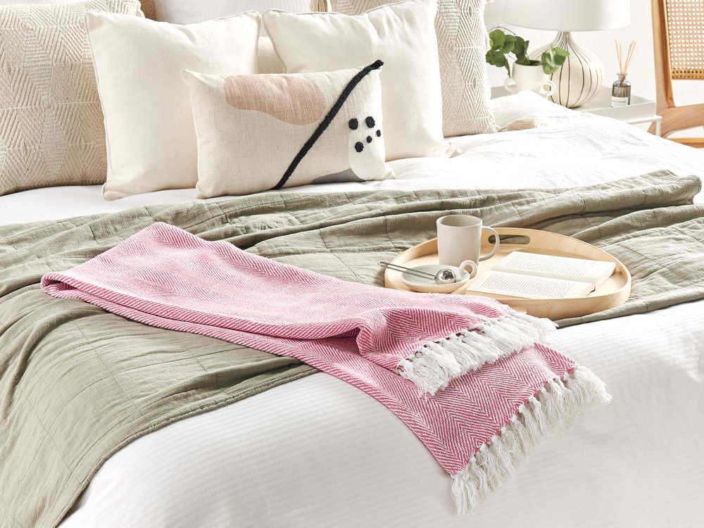 Coperta TANGIER Cotone 130 x 160 cm Rosa