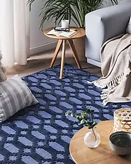 Tappeto CIZRE Blu marino 160 x 230 cm Viscosa_1182880