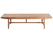 Banco de jardín con cojín GIAVENO 210 cm Madera de acacia Blanco crema_989053