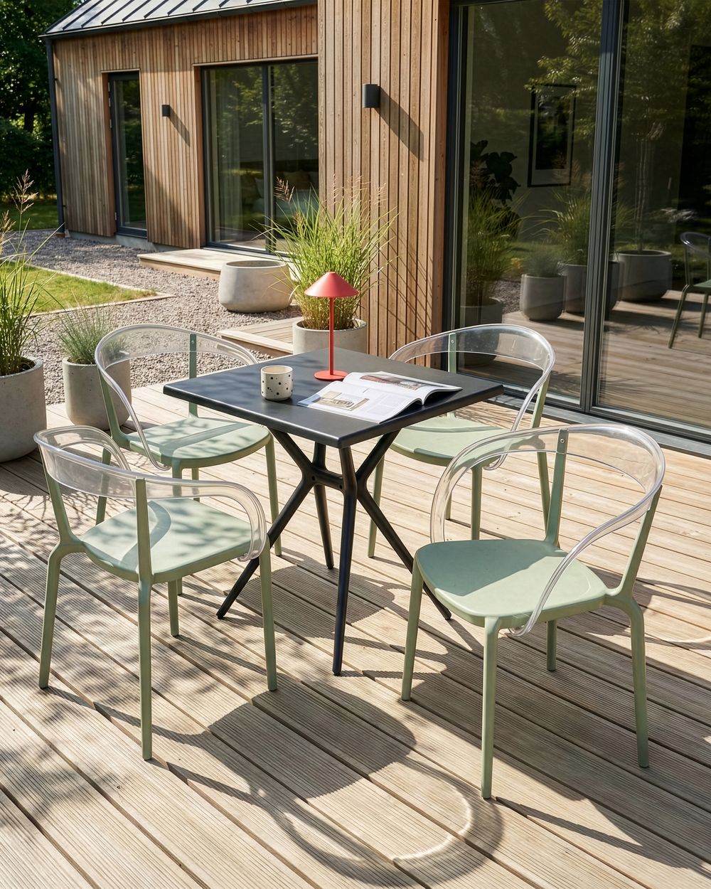 Set di 4 sedie da giardino MALEVIZI Impilabile Verde chiaro