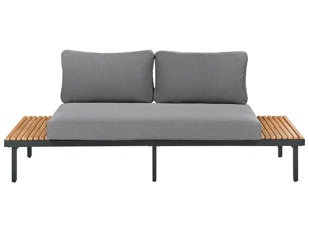 Garden Sofa 2 Seater FIVIZZANO Acacia Wood Dark Grey