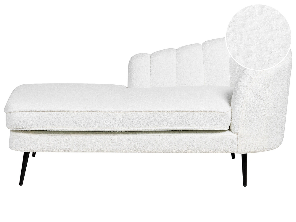 Right Hand Boucle Chaise Lounge Off White ALLIER Beliani.cz