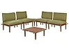 Conjunto de jardín con mesa 4 plazas FRASCATI modular Madera de acacia certificada Verde oliva