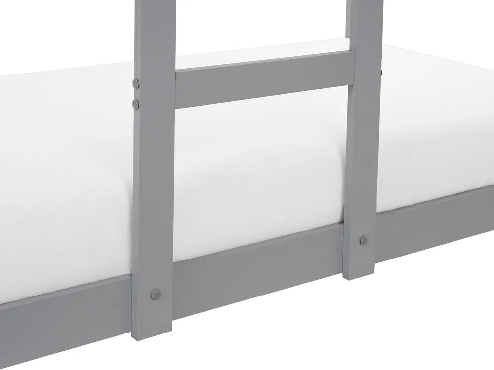 Bunk Bed House Pine Wood LABATUT 90 x 200 cm (EU Single) Grey_911233