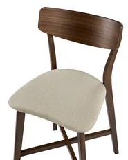 Set of 2 Bar Chairs HOLLY Wood Brown/ Beige_1060329