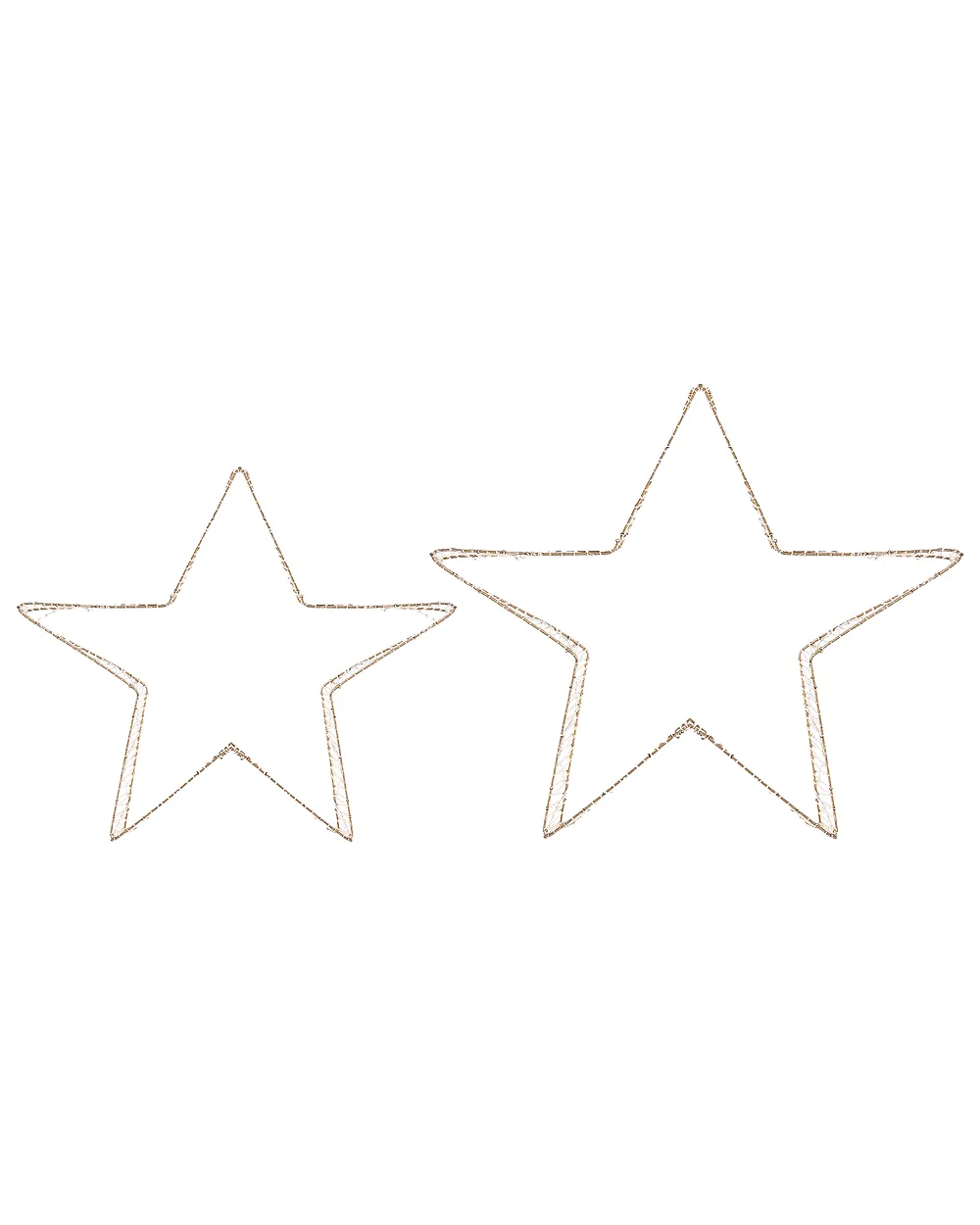 Set di 2 decorazioni natalizie LED ITALLA 30/38 cm Stella Oro