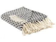 Plaid CHYAMA Bomuld 125 x 150 cm Sort/beige_839761