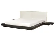Bed with LED Boucle ZEN 180 x 200 cm (EU Super King) LED Dark Ash Wood_931509