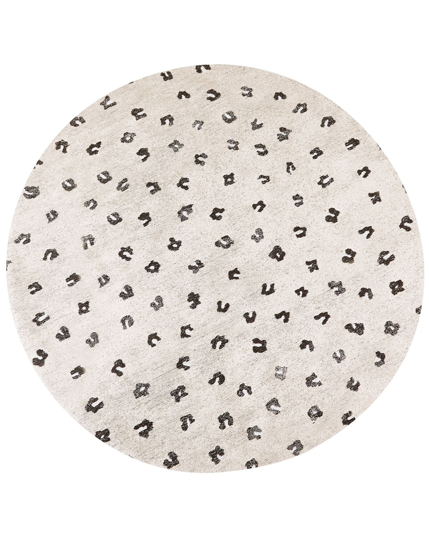 Kulatý bavlněný koberec ⌀ 140 cm béžový AFIS_853988