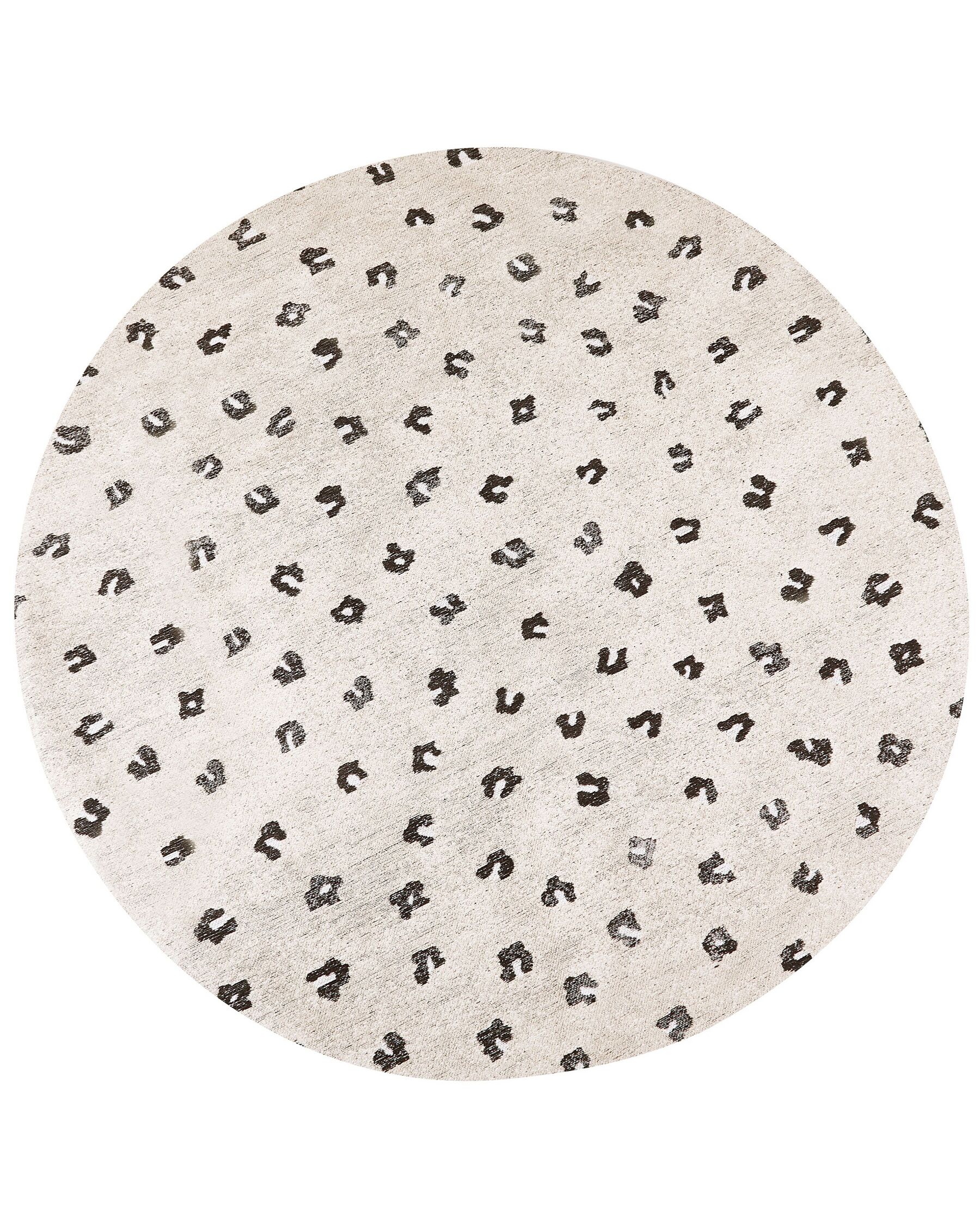 Round Cotton Area Rug ⌀ 140 cm Beige AFIS _853988