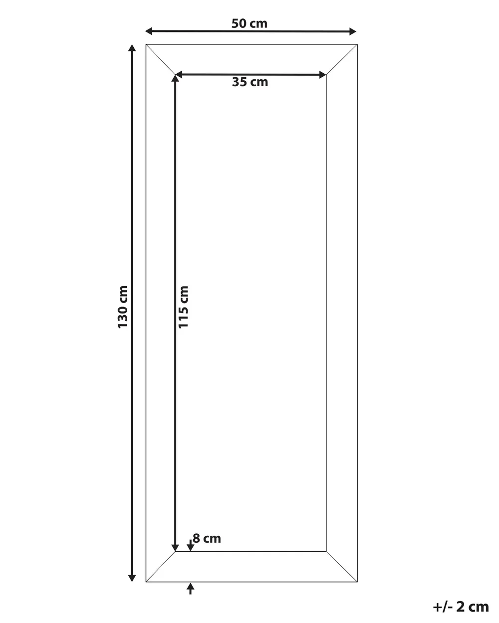 Specchio DERVAL 50 cm 130 cm Argento_757641