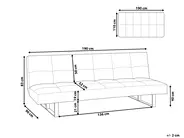 Sofa Bed 3 Seater DERBY Faux Leather Off-White_700227