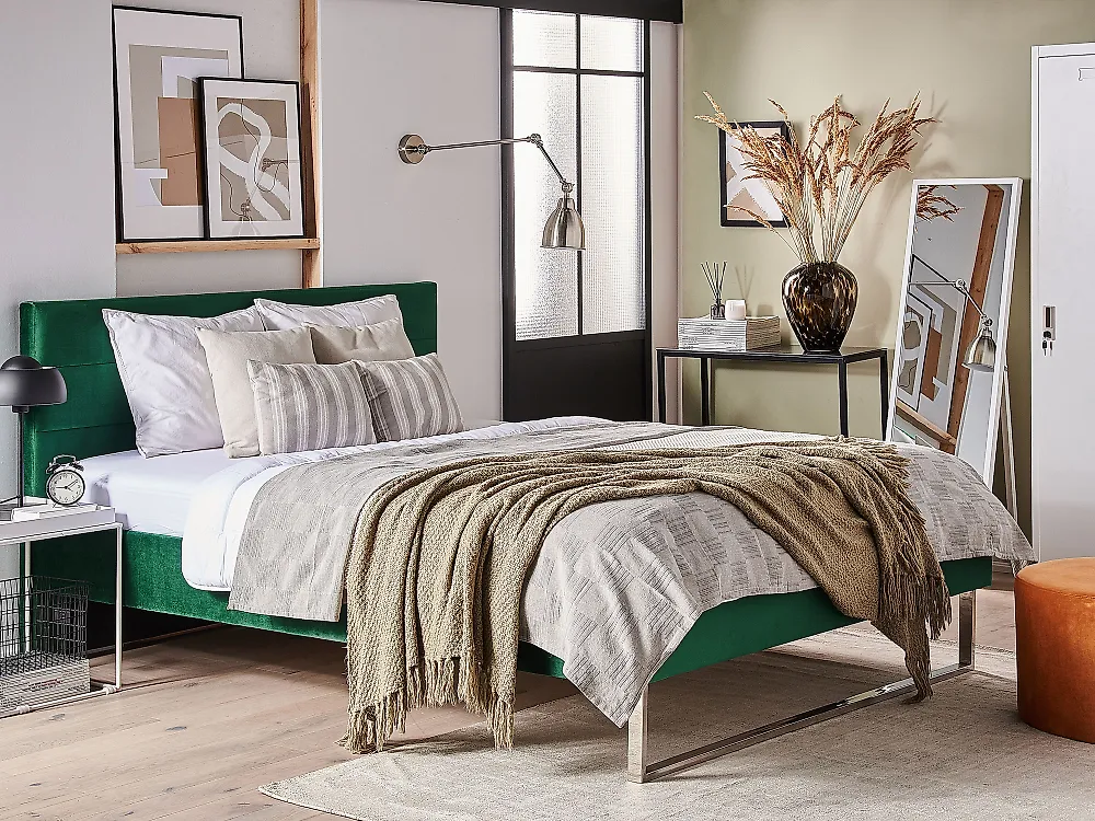 Cama Terciopelo BELLOU 180 x 200 cm Verde_1183074