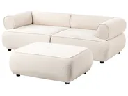 Sofa 3 Seater SALLA with Ottoman Boucle Off-White_1058226