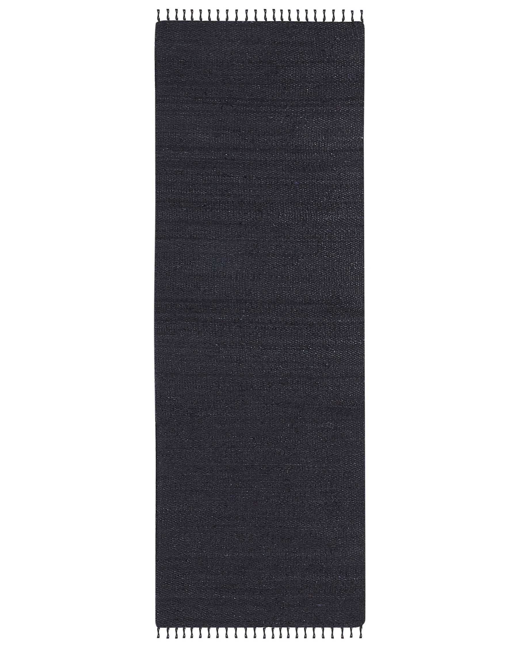 Jutový koberec 80 x 300 cm čierny SINANKOY_886725