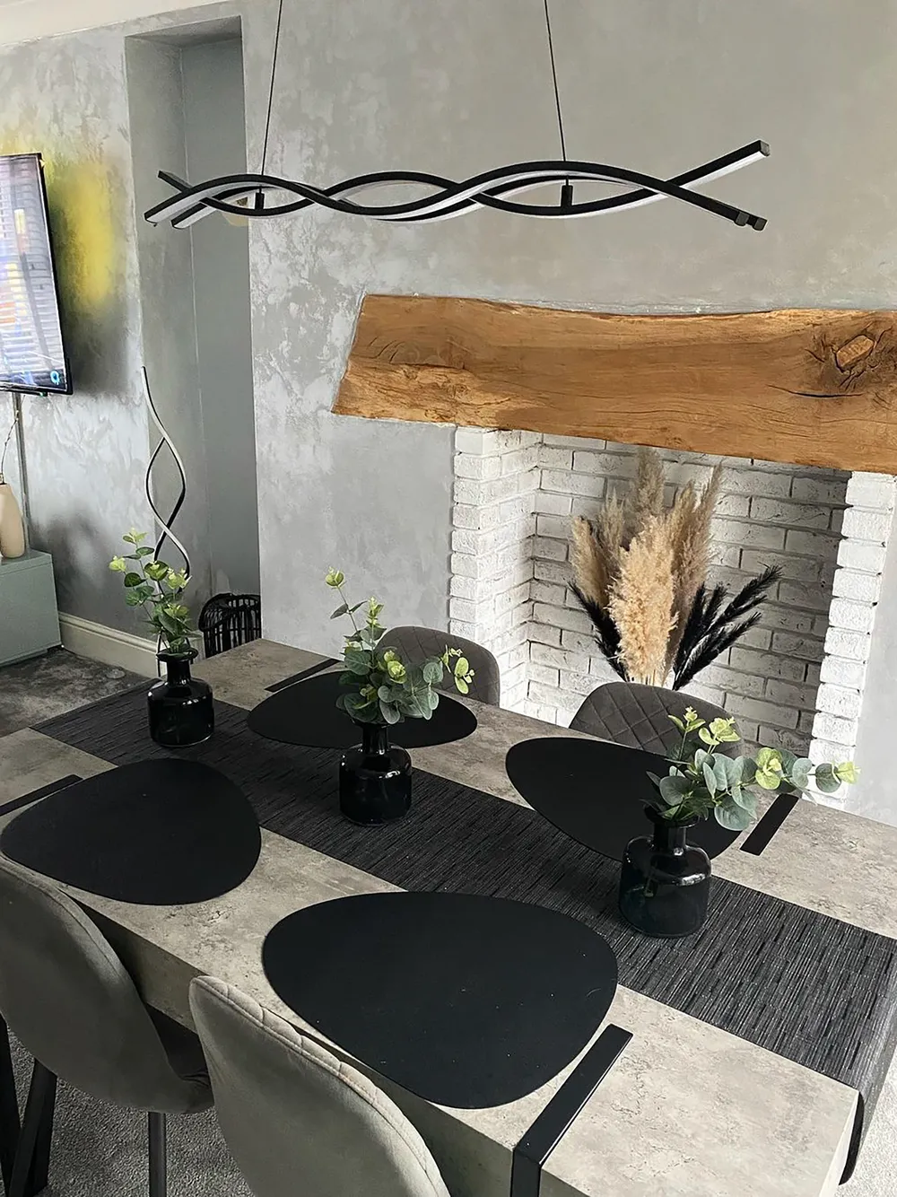 Dining Table ADENA Grey Concrete Effect 150 cm 90 cm_826893