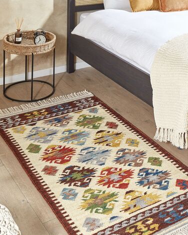 Wool Kilim Area Rug 80 x 150 cm Multicolour AKNALICH