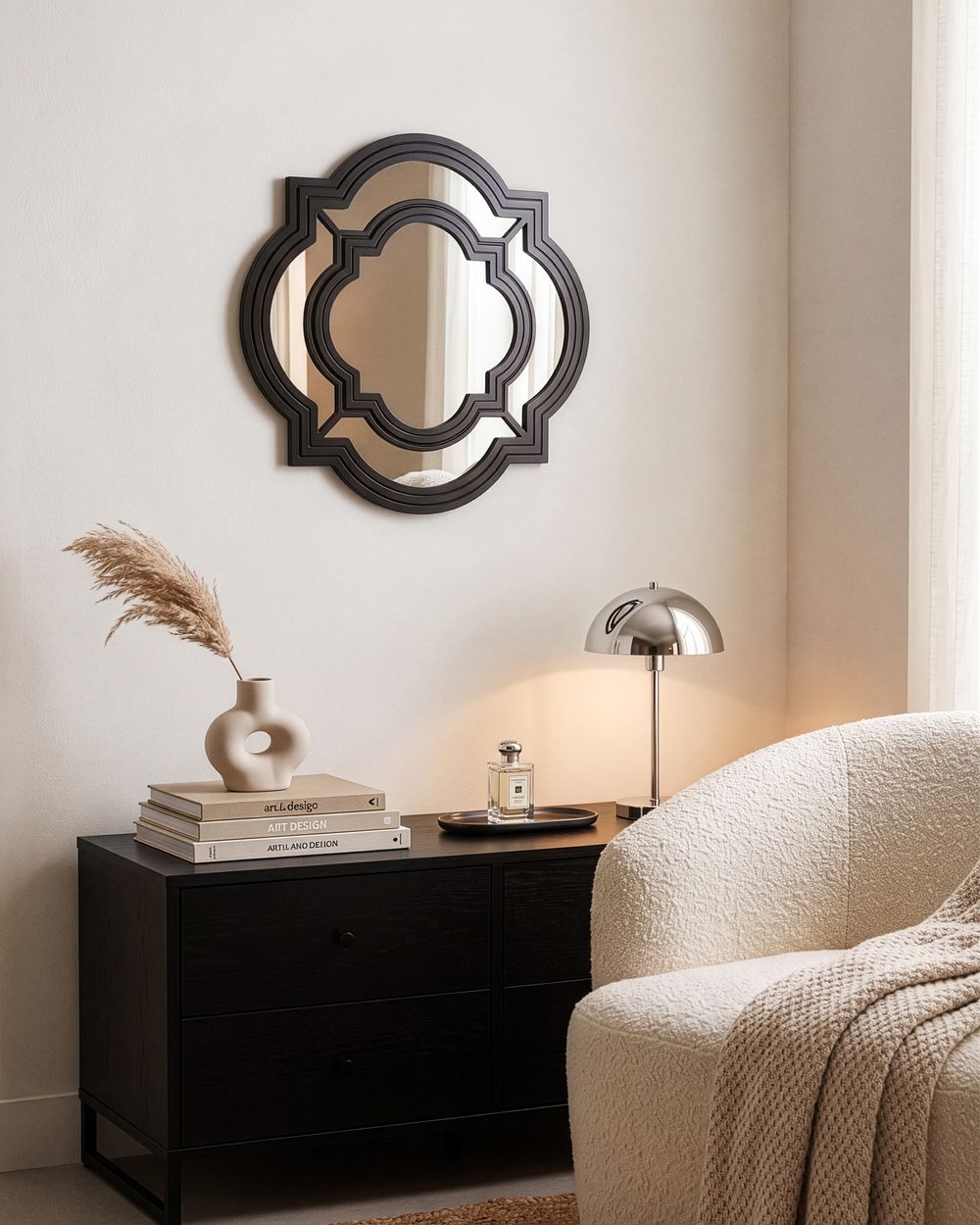 Wall Mirror COBETA 51 cm 51 cm Black