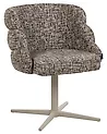 Silla de comedor giratoria YOUNGSTOWN Tela Gris pardo