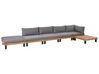 Lounge Set zertifiziertes Akazienholz hellbraun 5-Sitzer Auflagen grau FRAZZANO_932978