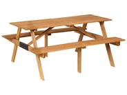 Picnic Table with Benches ROSCIGNO Fir Wood Light Brown_1102619