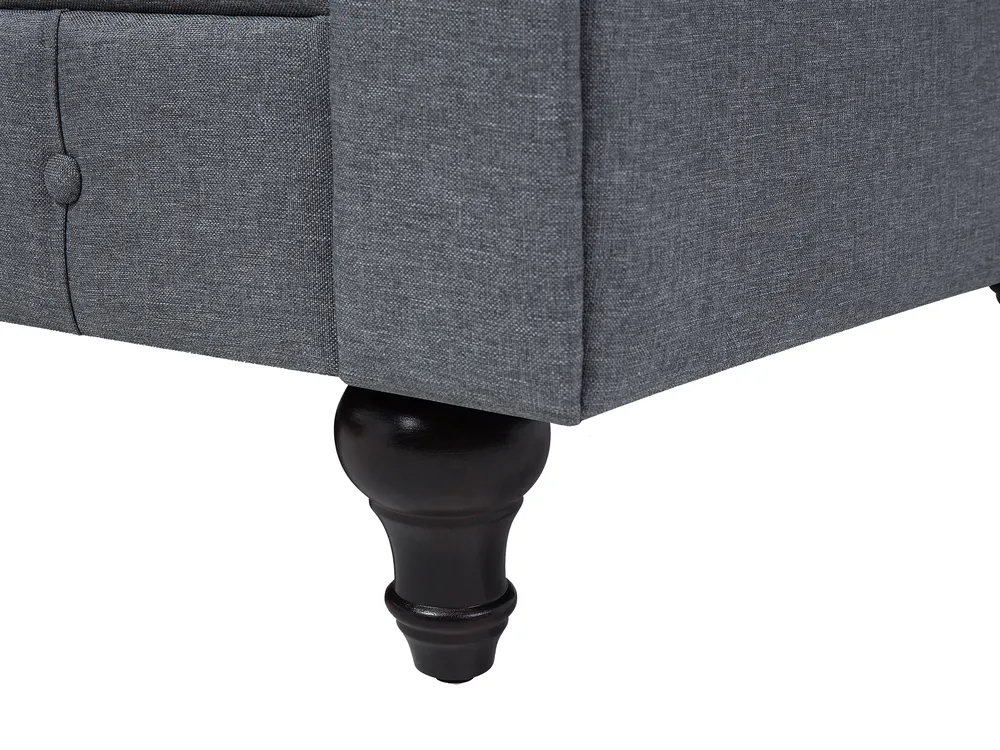 Corner Sofa 6 Seater CHESTERFIELD Fabric Grey Left Hand_706670