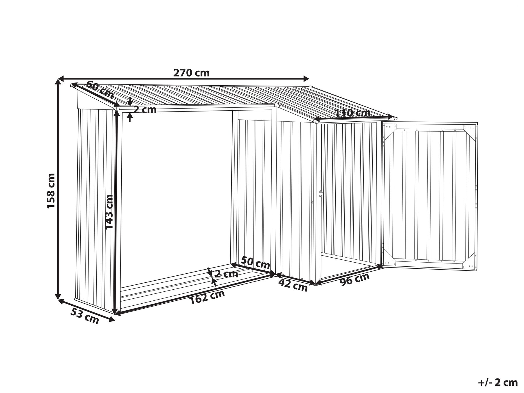 [08X06FT] Alora Premium Outdoor Steel Tool Storage Garden Backyard Shed (SAK74185) main image 1