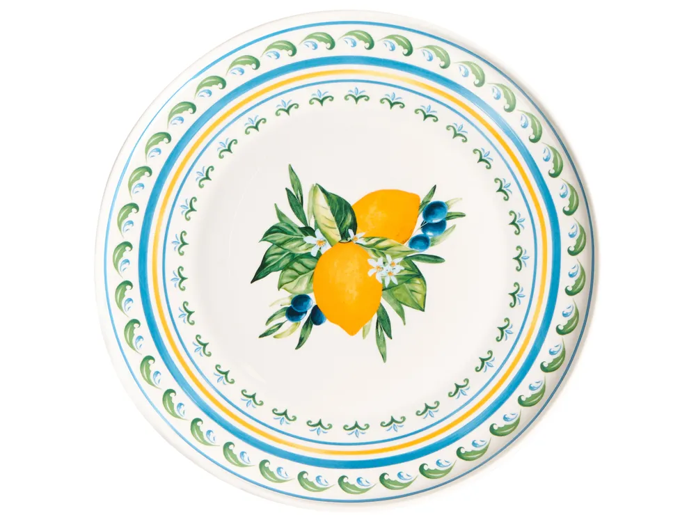 Zastawa stołowa 24-częściowa TARRAGON Porcelana Biały/ zielony_1069205