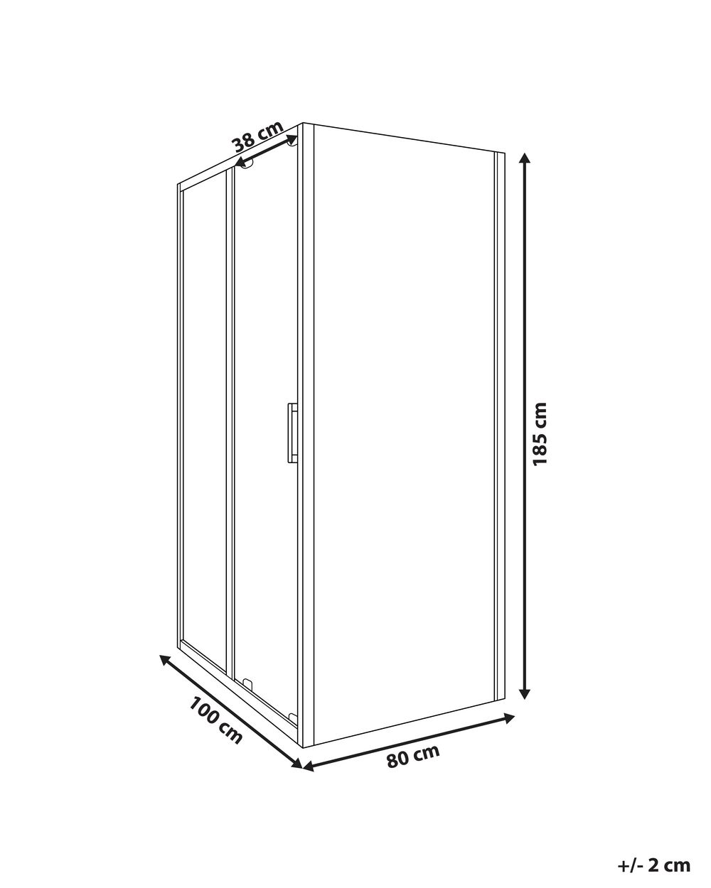 Mampara De Ducha Angular Reducible, 80x80x185 Cm, Blanco Pastel – Ajustable Hasta 30 Cm Por Lado