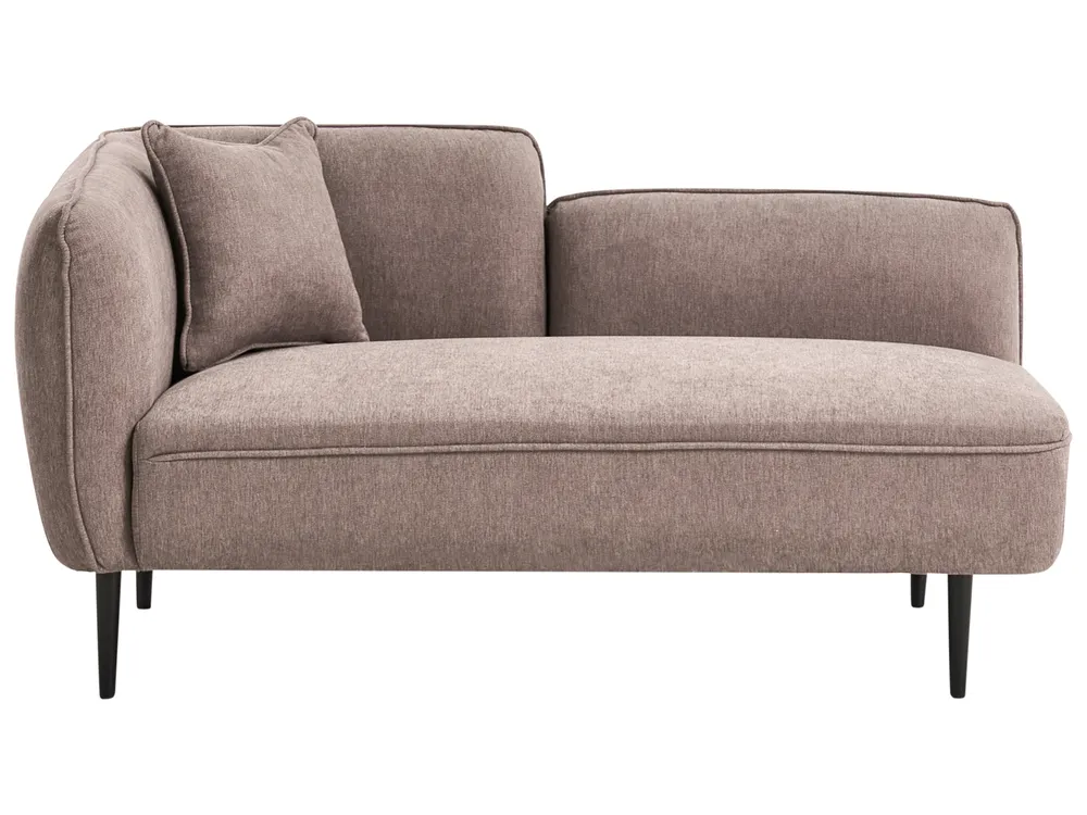 Left-Hand Chaise Longue CHEVANNES Fabric Light Brown