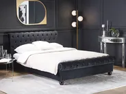Bed Velvet AVALLON 140 x 200 cm (EU Double) Black_743632