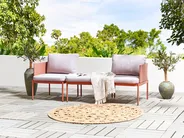 Garden Lounge Set with Table 2 Seater TERRACINA Metal Orange_826664