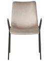 Conjunto de 2 sillas de comedor de terciopelo gris pardo/negro JEFFERSON_788567