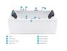 Whirlpool Badewanne weiss mit LED links 183 x 90 cm VARADERO_787093