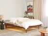 Dřevená postel s LED světlem 140 x 200 cm světlé dřevo TOUCY_909688