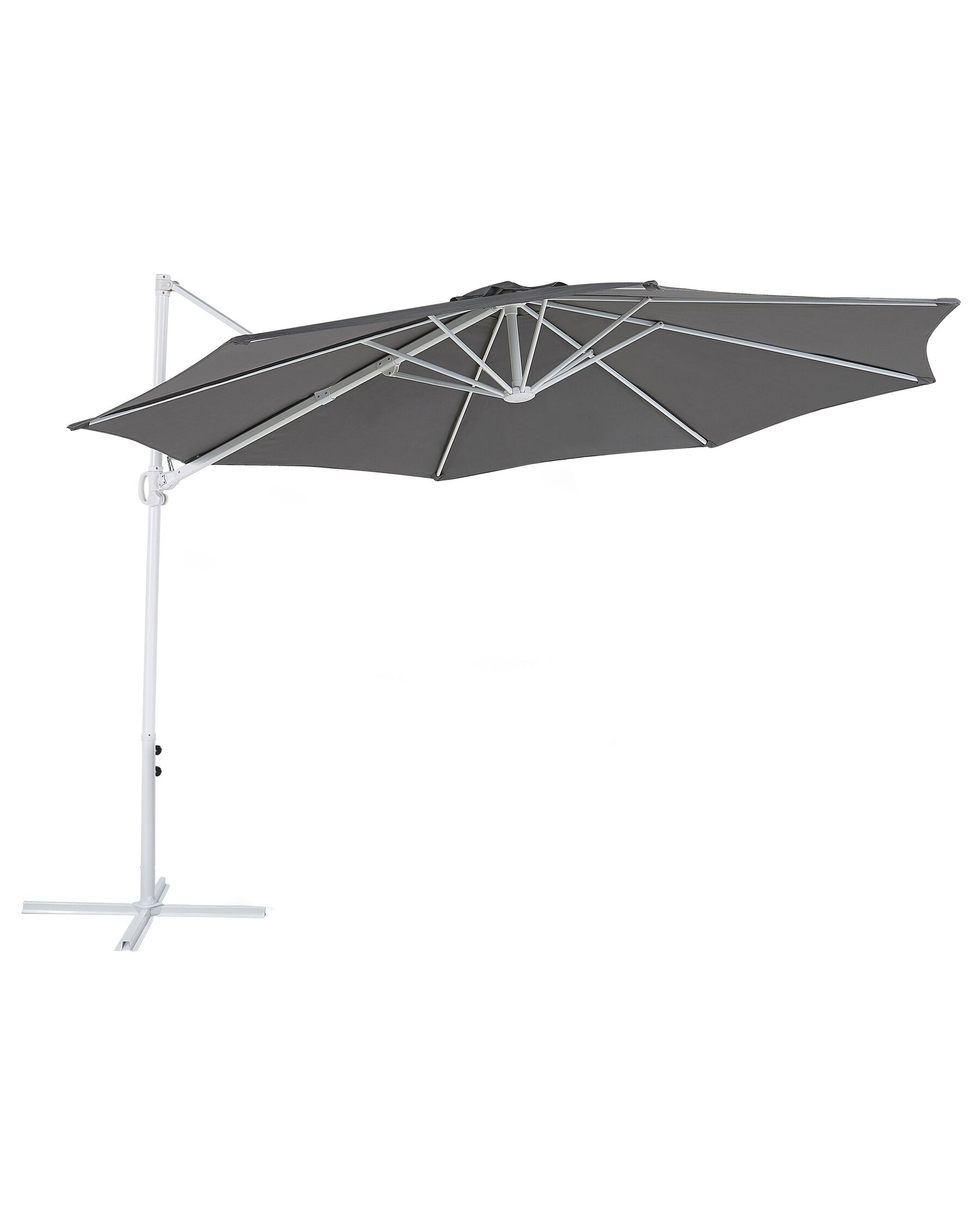 Parasol en porte-à-faux gris foncé et blanc ⌀ 2,95 m SAVONA II_828579