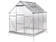 Garden Greenhouse APULIA 191 cm 190 cm Silver_1005234
