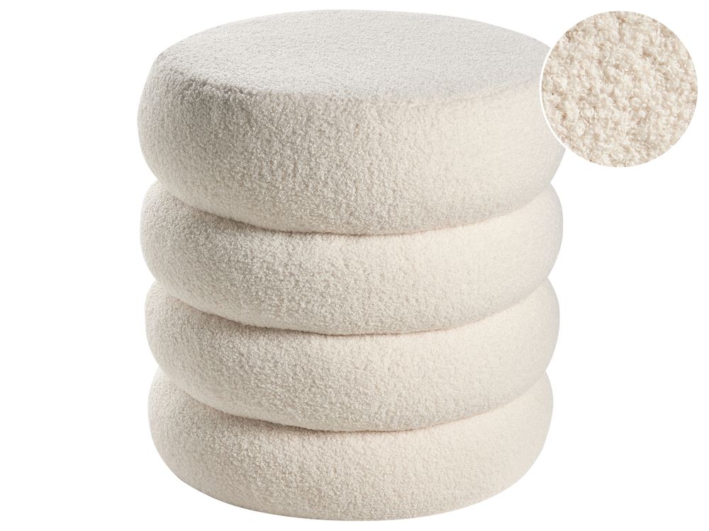 Puf SUMPTER Boucle Złamana biel