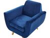 Velvet Armchair Cover Blue BERNES_792875