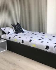 Opbergbed zonder hoofdbord DINAN Stof Donkergrijs 90 x 200 cm_933349