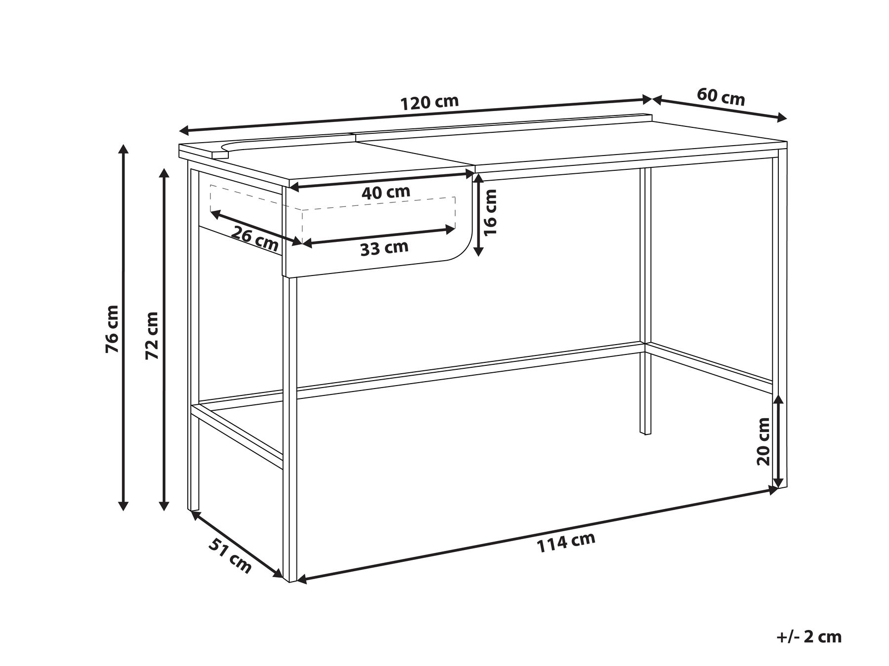 Biurko OCATE 120 cm 60 cm Biały_1054843