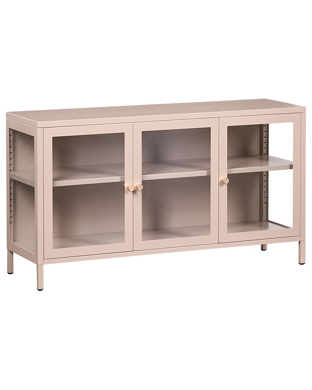 Sideboard mit Glastüren NEWPORT 115 cm Metall Beige
