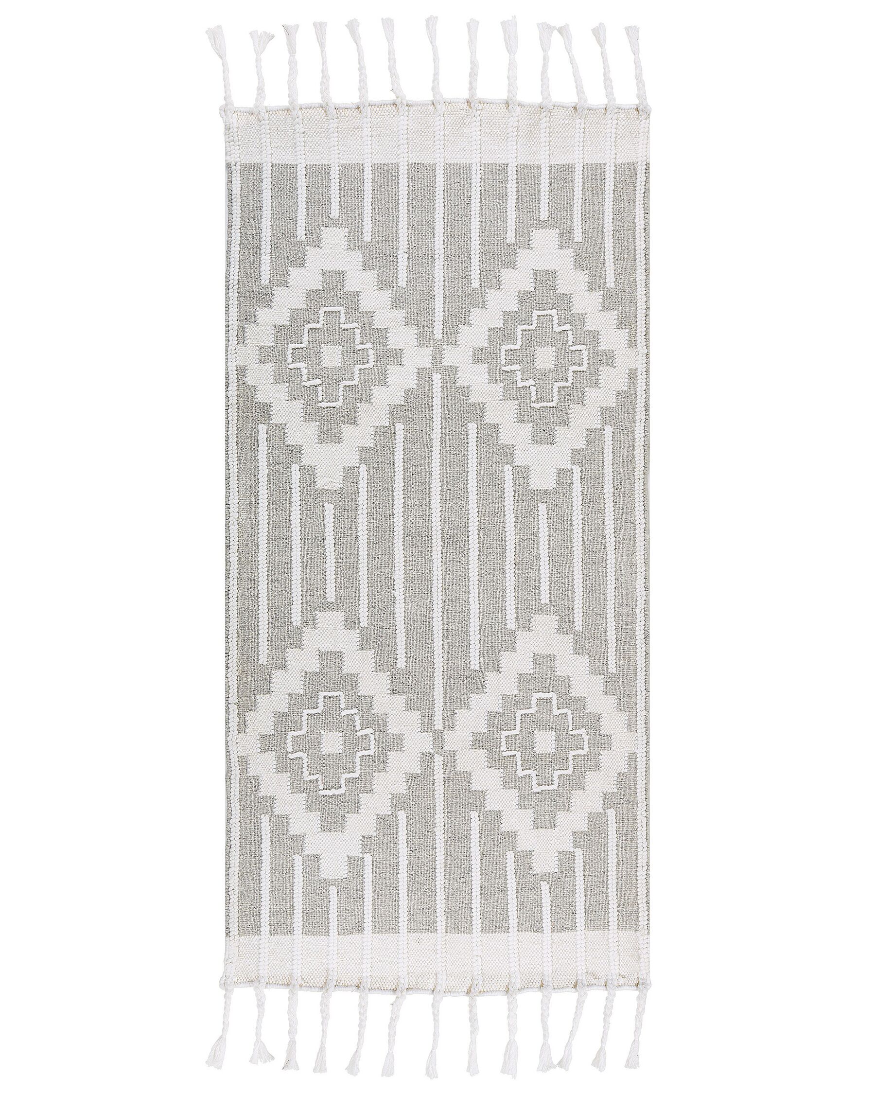 Outdoor Area Rug 80 x 150 cm Grey and White TABIAT_852856